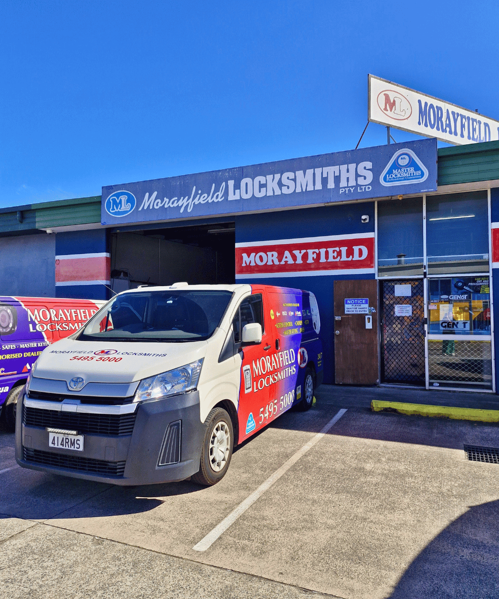 Morayfield Locksmiths van outside Caboolture workshop providing key cutting and locksmith services in Moreton Bay
